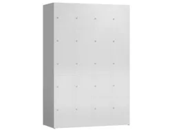 Lockerkast 1800x1185x500mm 4x5 vakken cilinderslot, sokkel, RAL7035