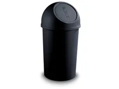 afvalbak,45l,HxØ 700x403mm,romp PP zwart,deksel PP zwart