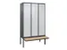locker voor scheiding van kleding,HxBxD 2120x1200x815mm,3vak