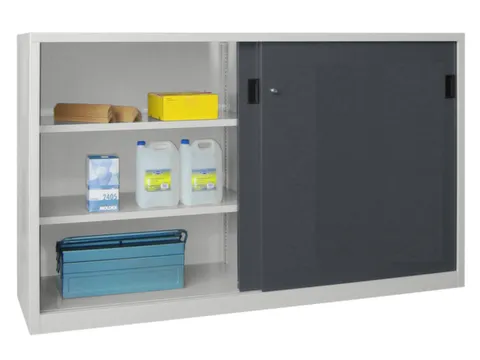 schuifdeurkast,HxBxD 1200x2000x500mm,RAL7035,front RAL7016