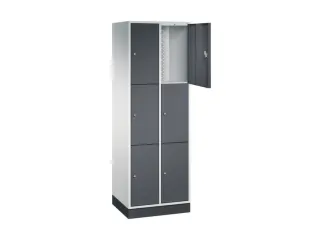 lockerkast,RAL 7035/RAL 7021,HxBxD 1950x620x500mm,2x3vakken,cil.-slot - 1