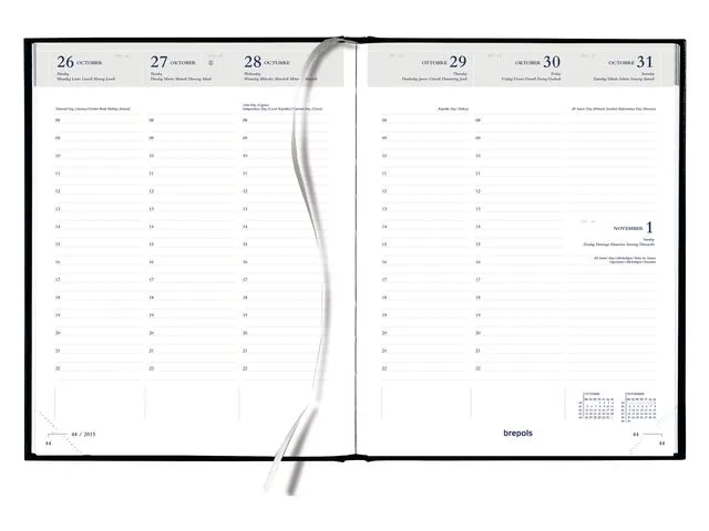 Agenda 2027 Quantore A5 7 jours/2 pages 4 langues noir