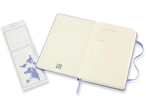 Notitieboek Moleskine pocket 90x140mm blanco hard cover hydrangea blue