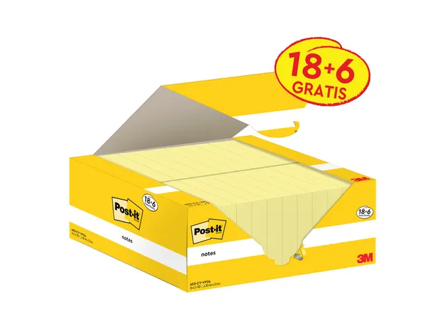 Notes 3M Post-it 653-CY 38x51mm jaune lot promo