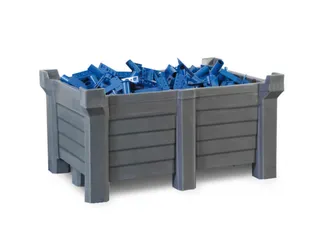 stapelbak,HxLxB 600x800x1200mm,300l,PE,grijs,Wanden gesloten - 1