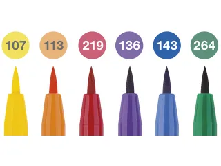 Tekenstift Faber-Castell Pitt Artist Pen Brush etui 6 stuks Colour - 3