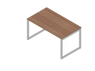 bureau,HxBxD 730x1400x800mm,blad canaletto-hout,sledeframe aluminium - 1