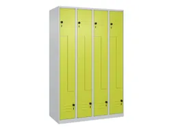 Z-garderobekast,HxBxD 1850x1200x500mm,vak B 150/300mm,draaigrendel