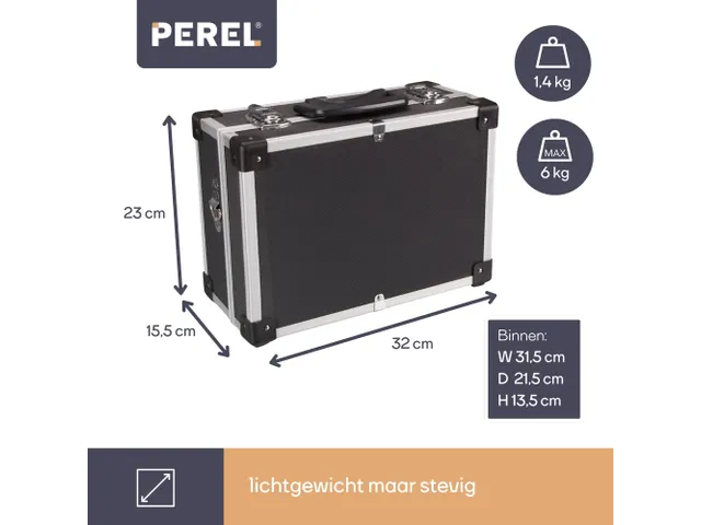 Valise À Outils En Aluminium - 320x230x155mm - 11,4 L - Noir