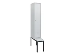 Armoire vestiaire avec banc HxlxP 1950x300x815mm 1compart.