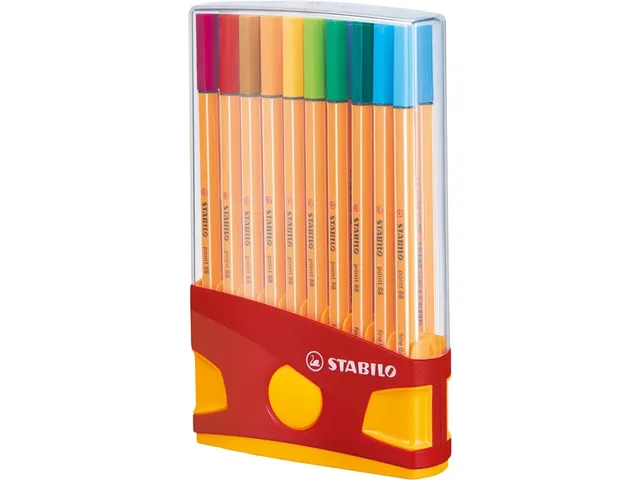 Fineliner STABILO point 88 ColorParade rollerset geel/rood F ass 20st