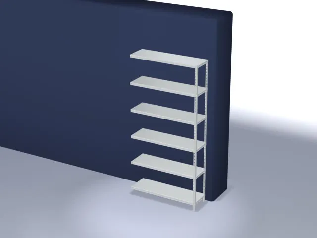 magazijnstelling,aanbouwveld,HxBxD 2500x1300x400mm,vaklast 125kg