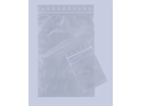 Sachet zip 50µm Transparent 100x100mm avec perforation 1000 piècess