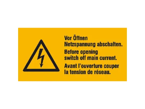 waarschuwings-combibord,Vóór openen netstroom uitschakelen,PVC