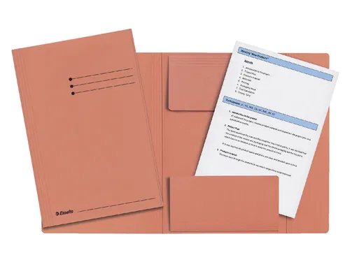 Dossiermap Esselte folio 3 kleppen manilla 275gr oranje