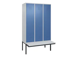 locker met bank,HxBxD 2120x1200x815mm,3vak,vak B 400mm,cil.-slot - 1