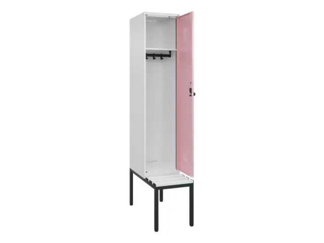locker met bank,HxBxD 2120x400x815mm,1vak,vak B 400mm,draaigrendel