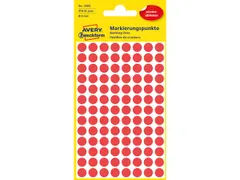 Etiket Zweckform 8mm rond blister 4 vel a 104 et. rood Non-permanent