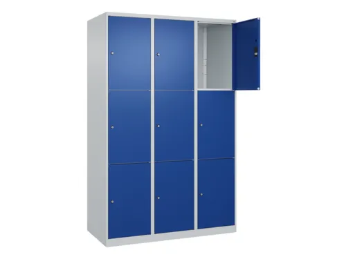 lockerkast,HxBxD 1850x1200x500mm,3x3vakken,vak B 400mm,cil.-slot