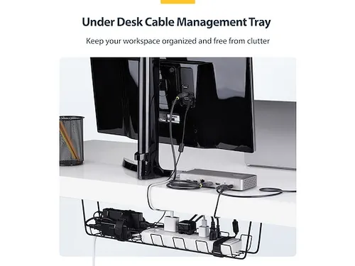 Kabelmanagement Tray voor onder bureau, 61,5cm Zwart