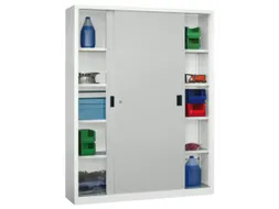 schuifdeurkast,HxBxD 1950x1500x500mm,RAL7035,front RAL7035