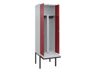 PBM-locker met bank,HxBxD 2120x600x815mm,2vak,vak B 300mm,cil.-slot - 2