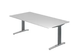 In hoogte verstelbaar bureau,HxBxD 680-850x2000x1000mm,blad grijs