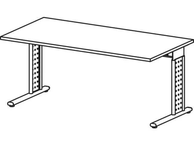 Bureau C-Poot Hxbxd 680-820X1600X800Mm Lichtgrijs