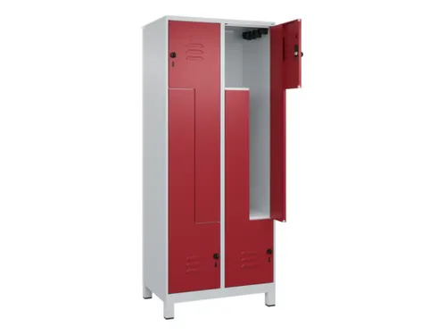 Z-garderobekast,HxBxD 1950x800x500mm,vak B 200/400mm,draaigrendel