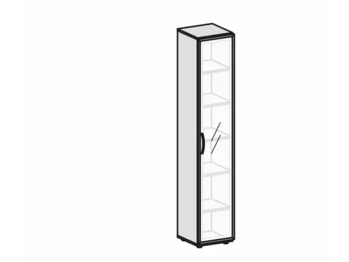kantoorkast HxBxD 2160x400x420mm romp wit glazen deur