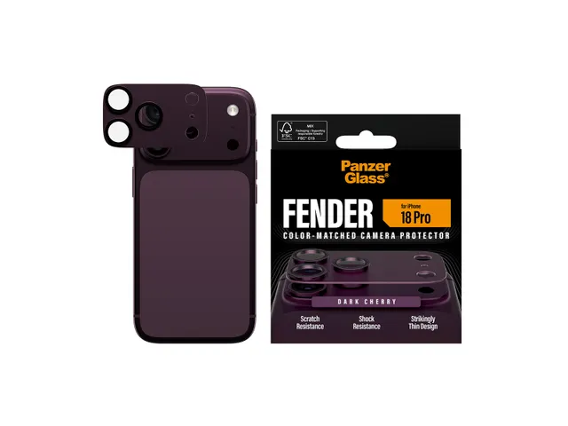 PanzerGlass Fender Camera Lens Protector Dark Cherry iPhone 18 Pro,