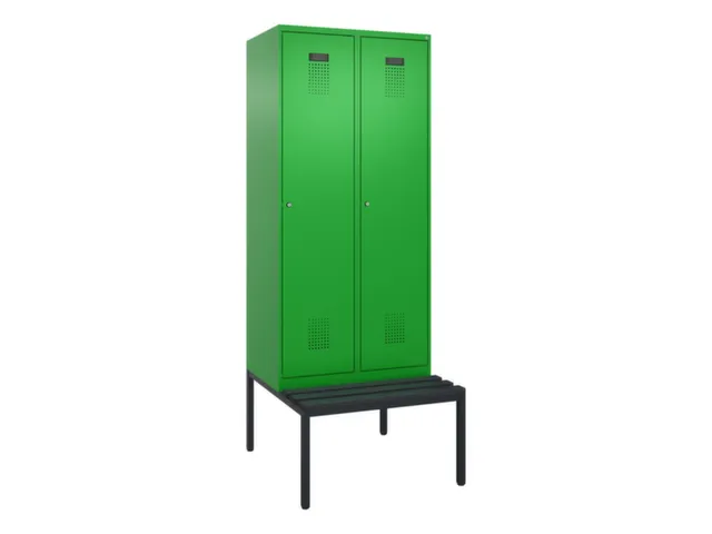 locker met bank,voor scheiding van kleding,HxBxD 2120x800x815mm,2vak