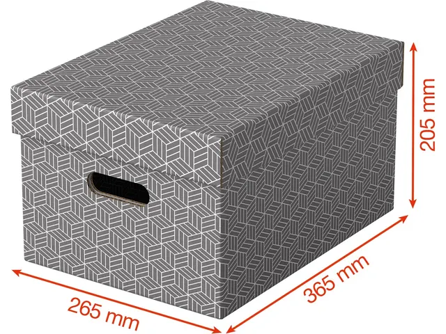 Home opbergdoos 26,5 x 36,5 x 20,5 cm grijs 3 stuks
