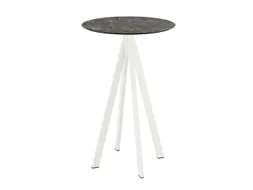 statafel,HxØ 1090x700mm,rond,4voeten wit,blad HPL Galaxy Marble