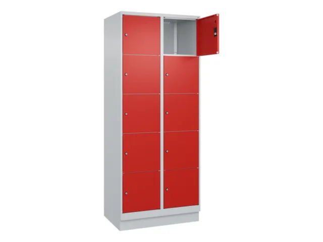 lockerkast,HxBxD 1950x800x500mm,2x5vakken,vak B 400mm,cil.-slot,sokkel