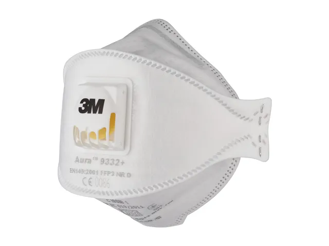 Stofmasker 3M Aura Comfort Cool Flow 9332 FFP3 met ventiel 10 stuks