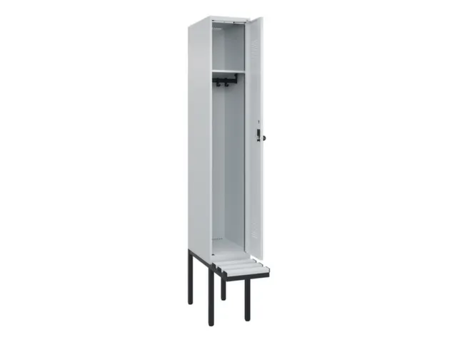locker met bank,HxBxD 2120x300x815mm,1vak,vak B 300mm,draaigrendel