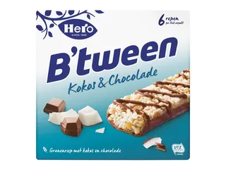 Tussendoortje Hero B'tween kokos chocolade 6pack reep 25gr - 1