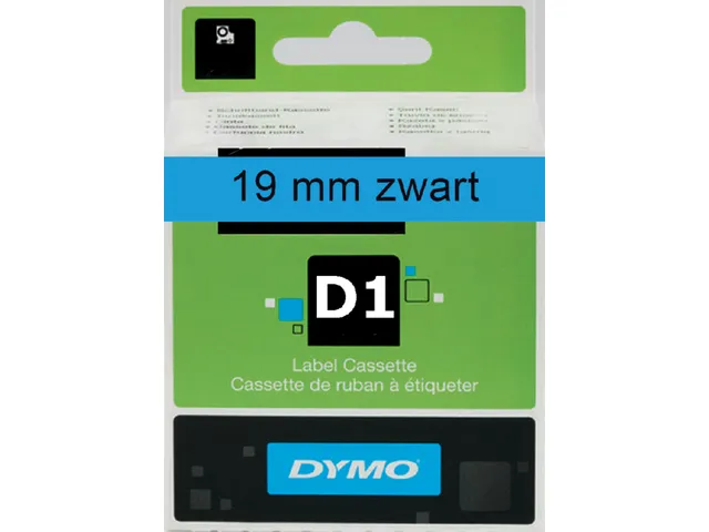Labeltape Dymo 45806 D1 S720860 19mmx7m zwart op blauw