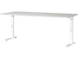 In hoogte verstelbaar bureau,HxBxD 680-910x1800x800mm,blad lichtgrijs