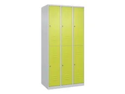 dubbeldekse locker,HxBxD 1850x900x500mm,3x2vak.,vak B 300mm,cil.-slot