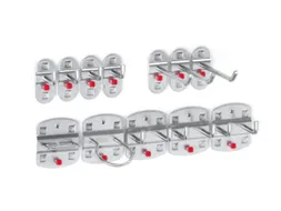 Haken Voor Geperforeerde Platen Assortiment 12-Delig Aluminium-Kleurig