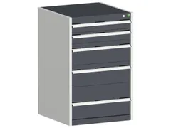 ladekast HxBxD 1000x650x650mm 5laden romp RAL7035 front RAL7016