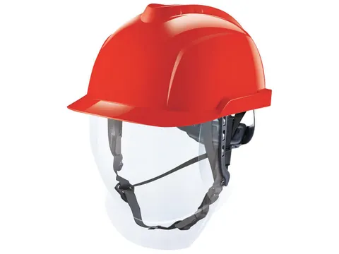 MSA V-Gard 950 veiligheidshelm, ABS, rood, per stuk, niet geventileerd