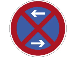 verkeersbord,stopverbod/pijlen,aluminium,Ø 315mm - 1