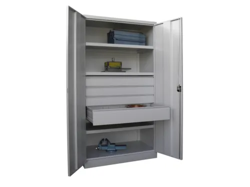 systeemkast,HxBxD 1950x1040x630mm,3xStalen bodem,RAL7035,front RAL5012