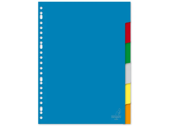 Tabblad Kangaro A4 blanco PP 120 micron assorti 23-gaats 6-delig
