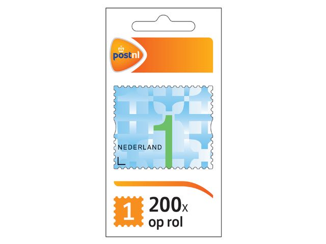 Postzegel NL waarde 1 zelfklevend 200 stuks | Postkamerbenodigdheden.nl