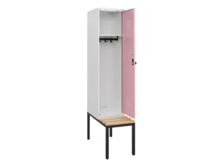 locker met bank,HxBxD 1950x400x815mm,1vak,vak B 400mm,draaigrendel - 1
