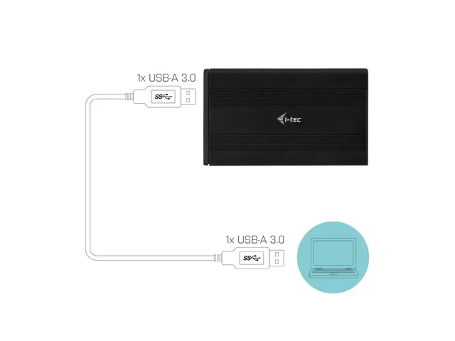 i-tec Advance MYSAFEU312, HDD-/SSD-behuizing, 2.5 inch, SATA, SATA II,
